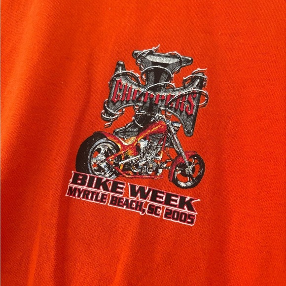 Vintage Choppers Bike week Chrome Orange Graphic T-Shirt Large - Picture 4 of 6